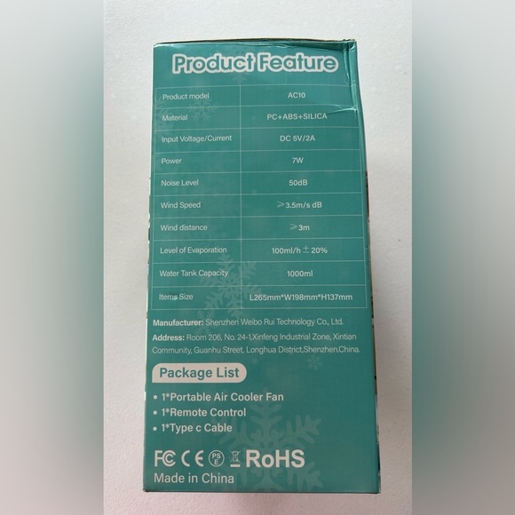 NIB! Portable Air Cooler with Remote - Picture 7 of 8